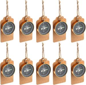 50 Compass Wedding Favors with Kraft Tags