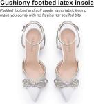 Ainrock White Wedding Shoes with Bling Bow, Size 7