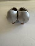 Silver Satin Kitten Heels for Brides Size 8