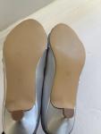 Silver Satin Kitten Heels for Brides Size 8