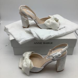 Anne Barge Willow White Bow Slingback Wedding Shoes