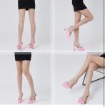 Rhinestone Bow Heeled Sandals - Size 6