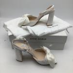 Anne Barge Willow White Bow Slingback Wedding Shoes