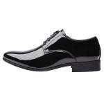 Men's Faux Patent Leather Tuxedo Dress Loafers