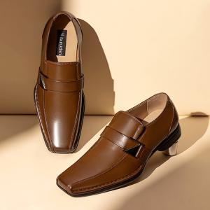 Men's Square Toe Slip-On Wedding Dress Shoes