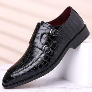 Men's Checkered Monk Strap Dress Shoes