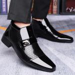 Stylish Men's High-Top Ankle Boots with Buckle