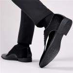 Men's Black Vintage Patent Leather Dress Shoes