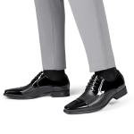 Bruno Marc Black Patent Tuxedo Dress Shoes