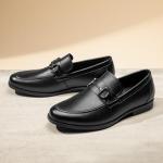 Men's Black Slip-On Dress Loafers Size 10.5