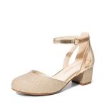 Gold Ankle Strap High Heel Shoes for Kids