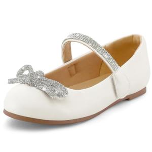 Bow Mary Jane Dress Shoes for Girls in White