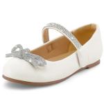 Bow Mary Jane Dress Shoes for Girls in White