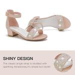 Gold Sparkle Flower Girl Dress Shoes with Strap