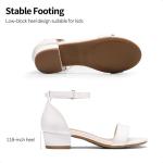 Girls' White Bow Ankle Strap Wedding Sandals