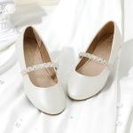 Ivory Mary Jane Dress Shoes for Girls