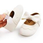Baby Girls Mary Jane Flats with Bow, White