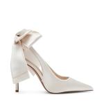 Steve Madden Ivory Satin Teacup Pumps for Weddings