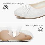 Comfortable White Round Toe Lace Ballet Flats
