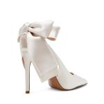 Steve Madden Ivory Satin Teacup Pumps for Weddings