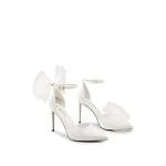 Stylish White Strappy High Heel Wedding Pumps