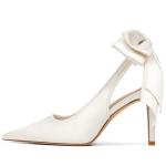 Mattiventon Satin White Bridal Slingback Heels