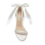 Pearl Open Toe Block Heel Wedding Sandals