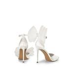 Stylish White Strappy High Heel Wedding Pumps