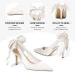 Mattiventon Satin White Bridal Slingback Heels