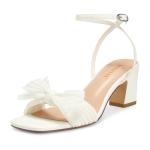 White Bow Heels for Wedding and Party