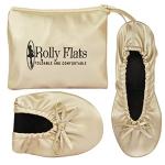Foldable Ballet Flats in Champagne Gold for Weddings