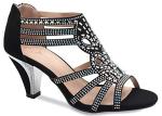 Olivia K Women's Strappy Rhinestone Low Heel Sandals