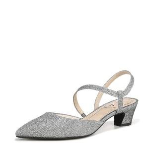 Pewter Shimmer Minimalist Wedding Pumps for Women