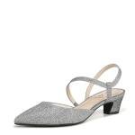 Pewter Shimmer Minimalist Wedding Pumps for Women