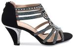 Olivia K Women's Strappy Rhinestone Low Heel Sandals