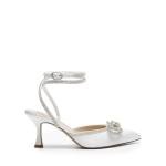 Rhinestone Bow Ankle Strap Wedding Heels