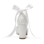 Lace Pearl Peep Toe Wedding High Heel Shoes