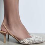 Pearl Pointed Toe Kitten Heels for Weddings