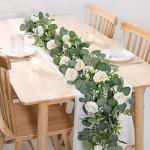 2 Pack 13Ft Eucalyptus and White Rose Garland