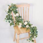 2 Pack 13Ft Eucalyptus and White Rose Garland