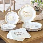 Always & Forever Wedding Paper Plates and Napkins Set