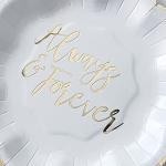 Always & Forever Wedding Paper Plates and Napkins Set