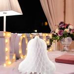 5 Pack White Honeycomb Wedding Bells Decorations