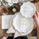Always & Forever Wedding Paper Plates and Napkins Set