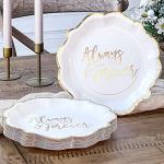 Always & Forever Wedding Paper Plates and Napkins Set