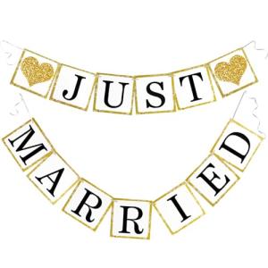 Just Married Wedding Banner Garland for Celebrations
