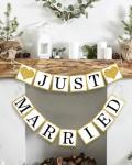 Just Married Wedding Banner Garland for Celebrations