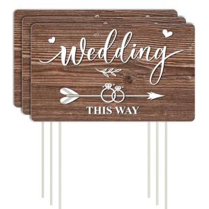Double Sided Wedding Direction Signs with Stakes