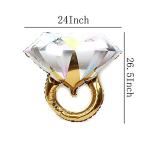 2Pcs Diamond Ring Balloons for Weddings & Parties