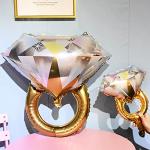 2Pcs Diamond Ring Balloons for Weddings & Parties